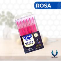Marca Texto Neon Rosa Ponta Chanfrada Caixa com 12 Unidades LYKE Marca Texto Neon Rosa Ponta Chanfrada Caixa com 12 Unidades LYKE