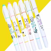 Marca Texto perfumado duas pontas varias cores Kit com 6 unid