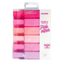 Marca Texto Pink Vibes Estojo com 6 Cores Leo Arte Marca Texto Pink Vibes Estojo com 6 Cores Leo Arte
