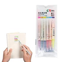 Marca Texto Ponta Dupla 6 Cores Neon Grifar Destacar