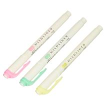 Marca Texto Ponta Dupla Zebra Mildliner Kit com 3 Cores