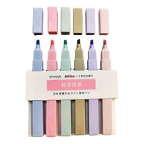 Marca Texto Quadrada Com 6 Cores Pastel