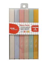 Marca Texto Quadrado Minimalista Blister c/ 6 cores Jocar Office