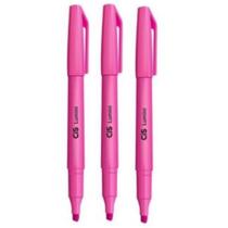 Marca Texto Rosa Cor Neon Lumini Cis Escolar 3 Unidades