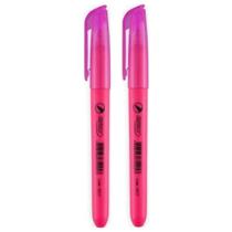 Marca Texto Rosa Cores Fluorescentes Escolar 2 Unidades