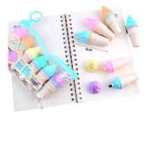 Marca Texto Sorvetinho Tons Pastéis Fofo Kit 6 Uni