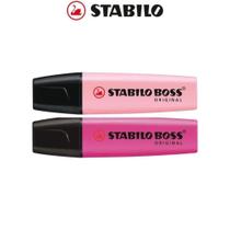 Marca texto stabillo boss 2 cores rosa pastel + rosa escuro