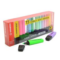 Marca Texto Stabilo Boss Com 15 Cores Neon E Pastel Original