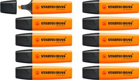 Marca-texto STABILO BOSS ORIGINAL Pacote com 10 unidades Laranja