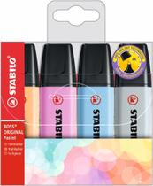 Marca texto STABILO BOSS Pastel c/4unid. -527706 - novas cores