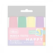 Marca Texto Tilibra Happy Mini Tom Pastel Kit com 4 Cores - Tilbra