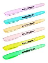 Marca Texto Tom Pastel Masterprint - Kit Com 6 Cores