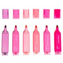Marca Texto Tons Rosados 6 Cores Pink Vibes LeoArt