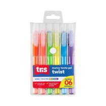 Marca Texto Tris Gel Twist Conjunto 6 cores