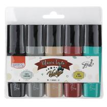 Marca Texto Vintage Blister Com 5 Unidades Ponta Chanfrada