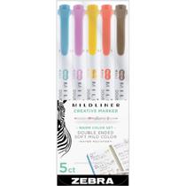 Marca Texto Zebra Mildliner - Caixa com 5 Cores Quentes