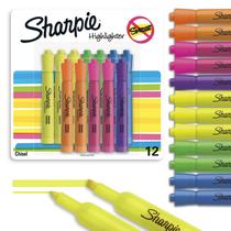 Marca-textos Sharpie Tank ponta chanfrada 12 cores sortidas