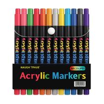 Marcador Acrílico 12 Canetas 24 Cores Duas Pontas Desenho Marcador Acrílico 12 Canetas 24 Cores Duas Pontas Desenho