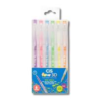 Marcador Acrilico Cis Flow 3D 6 Cores Neon Marcador Acrilico Cis Flow 3D 6 Cores Neon