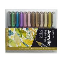 Marcador Acrylic Brush C/12 Cores Metalicas Molin