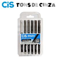 Marcador Aquarelavel Cis Brush c/ 6 Tons de Cinza