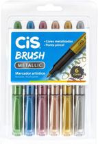 Marcador Artistico 6 Cores Brush Metalico Cis