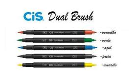 Marcador Artístico Aquarelável Dual Brush Cis 5 Cores!