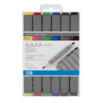 Marcador artístico brush 6 cores básicas GRAF DUO Cis Marcador artístico brush 6 cores básicas GRAF DUO Cis