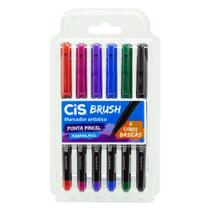 Marcador Artístico Brush Aquarelável com 6 cores básicas - Cis