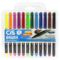 Marcador Artístico Brush Cis Aquarelável 12 Cores