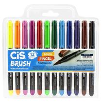 Marcador Artístico Brush Cis Aquarelável 12 Cores