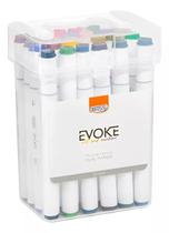 MARCADOR ARTÍSTICO BRW EVOKE DUAL MARKER ESTOJO 24 CORES Azul