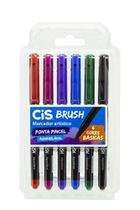 Marcador Artistico Cis Brush 6Cores Marcador Artistico Cis Brush 6Cores