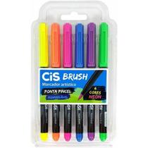 Marcador Artistico - Cis Brush Neon - 6 Cores