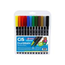 Marcador Artistico Cis Dual Brush com 24 Cores - 7909438012285