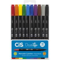 Marcador Artístico CIS Dual TIP BRUSH 10 Cores
