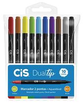 Marcador Artistico Cis Dual Tip Brush 10Cores