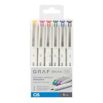 Marcador Artistico Cis Graf Brush Fine com 6 Cores