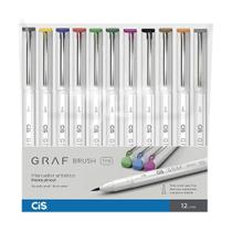 Marcador Artístico Cis Graf Duo Brush Fine com 12 Cores