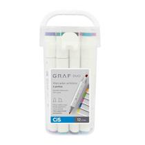 Marcador Artistico Cis Graf Duo com 12 Cores
