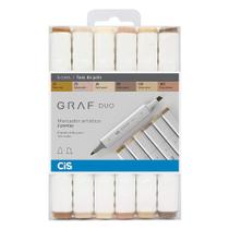 Marcador Artístico Cis Graf Duo com 6 Tons de Pele Marcador Artístico Cis Graf Duo com 6 Tons de Pele