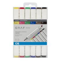Marcador Artistico Cis Graf Duo Cores Basicas com 6 unidades Marcador Artistico Cis Graf Duo Cores Basicas com 6 unidades