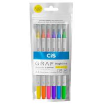 Marcador Artístico Cis Graf Highline 2 Pontas com 6 Cores Neon - CiS