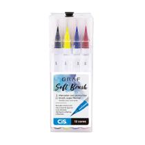 Marcador Artístico Cis Graf Soft Brush com 12 Cores Marcador Artístico Cis Graf Soft Brush com 12 Cores