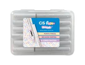 Marcador Artistico Criativo Flow Brush Estojo 6 Cores Cis Marcador Artistico Criativo Flow Brush Estojo 6 Cores Cis