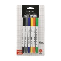Marcador artístico Dual Brush Jocar com 6 cores, ponta fina 0.4mm, duas pontas
