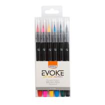 Marcador Artístico Evoke Brush Pen Aquarelável 6 cores