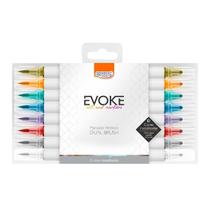 Marcador Artístico Evoke Dual Brush Pen 8 Cores Metalizadas - BRW