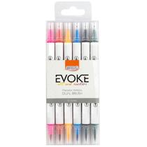 Marcador Artístico Evoke Dual Brush Pen Blister Com 6 Cores