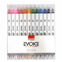 Marcador Artistico Evoke Dual Brush Pen Brw C/ 12 Cores